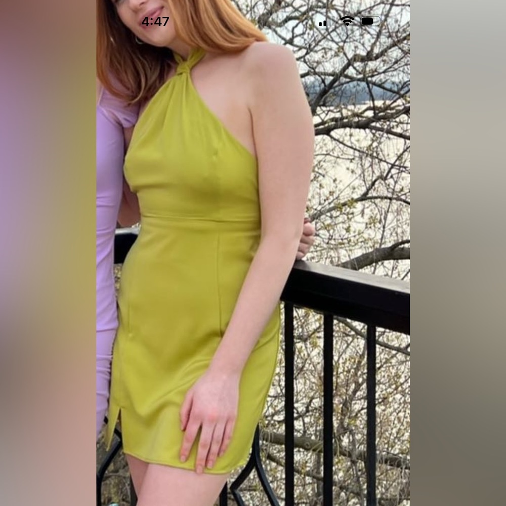 Urban Outfitters Halter Green Mini Dress with Tie Back